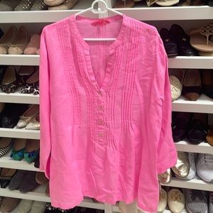 Lilly Pulitzer hot pink linen tunic